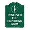 Signmission Reserved for Expecting Mom W/ Graphic, Green & White Aluminum Sign, 24" L, 18" H, GW-1824-23199 A-DES-GW-1824-23199 - alternate 1